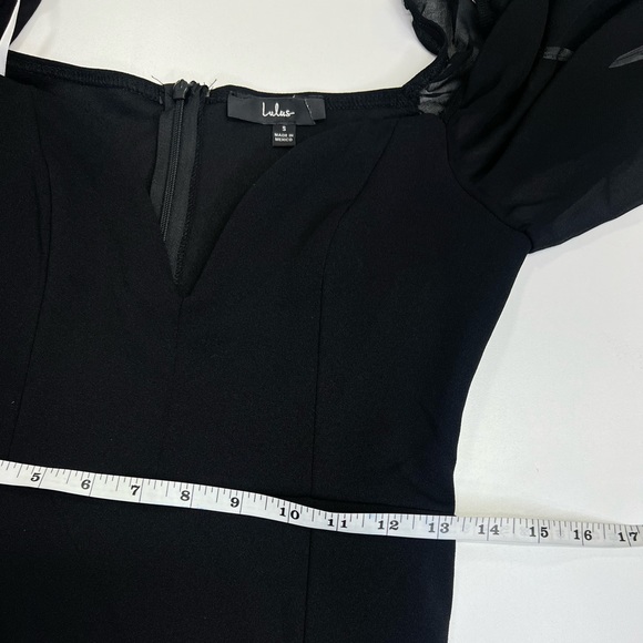 Lulu’s Oh The Drama Black Balloon Sleeve V-Neck Maxi Dress in Black Size Small - Picture 9 of 14